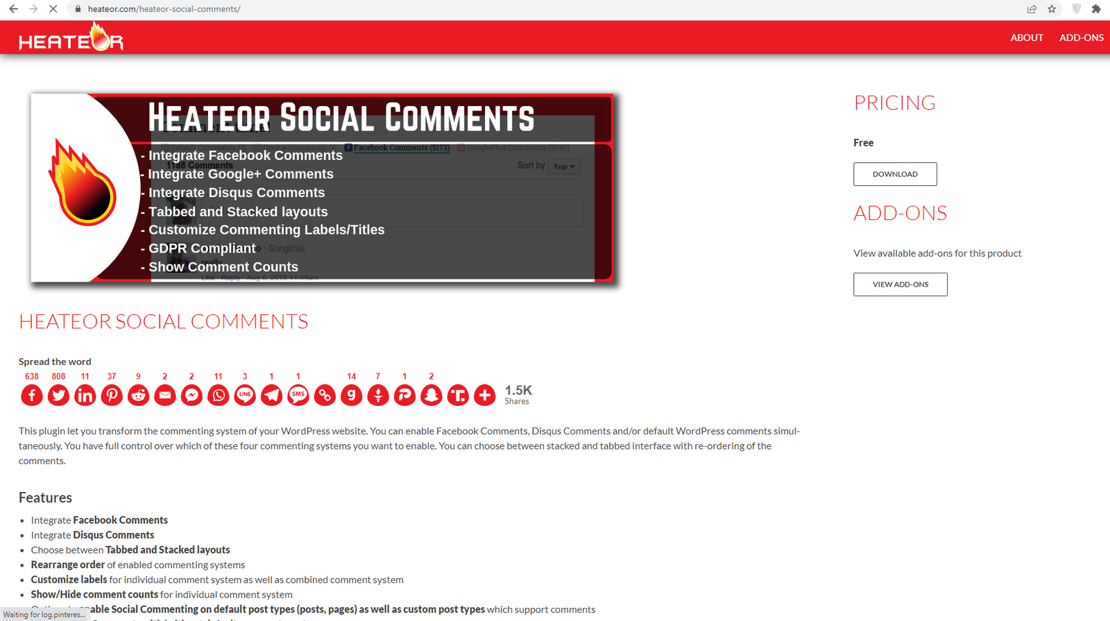 heateor social comments