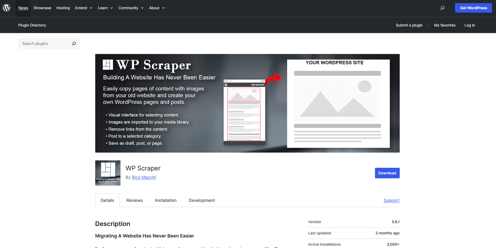 wp scraper wordpress plugin